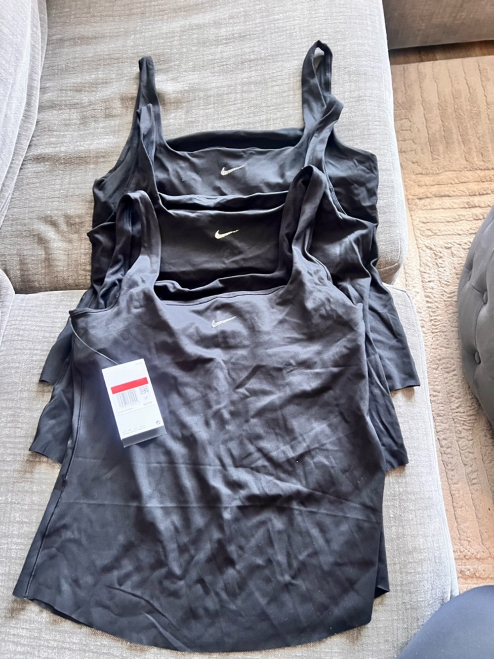 Nike Black Women's Tank Top Trio - Scoop Neck Athletic Layering